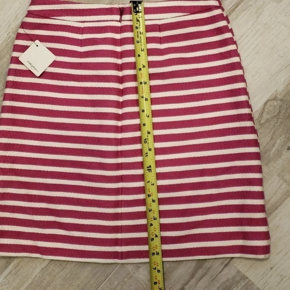 Halogen Sz 2 Tweed Skirt Pink & White Stripe NWT Career